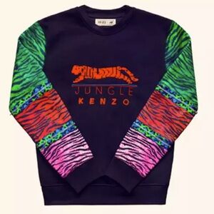 Kenzo Leopard Tiger zippered sweatshirt S
